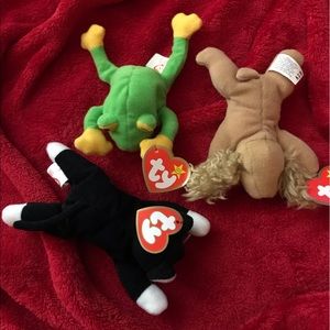 TY TEENIE BEANIE BABIES (ZIP, SMOOCHY the Frog & SPUNKY the Cocker Spaniel)